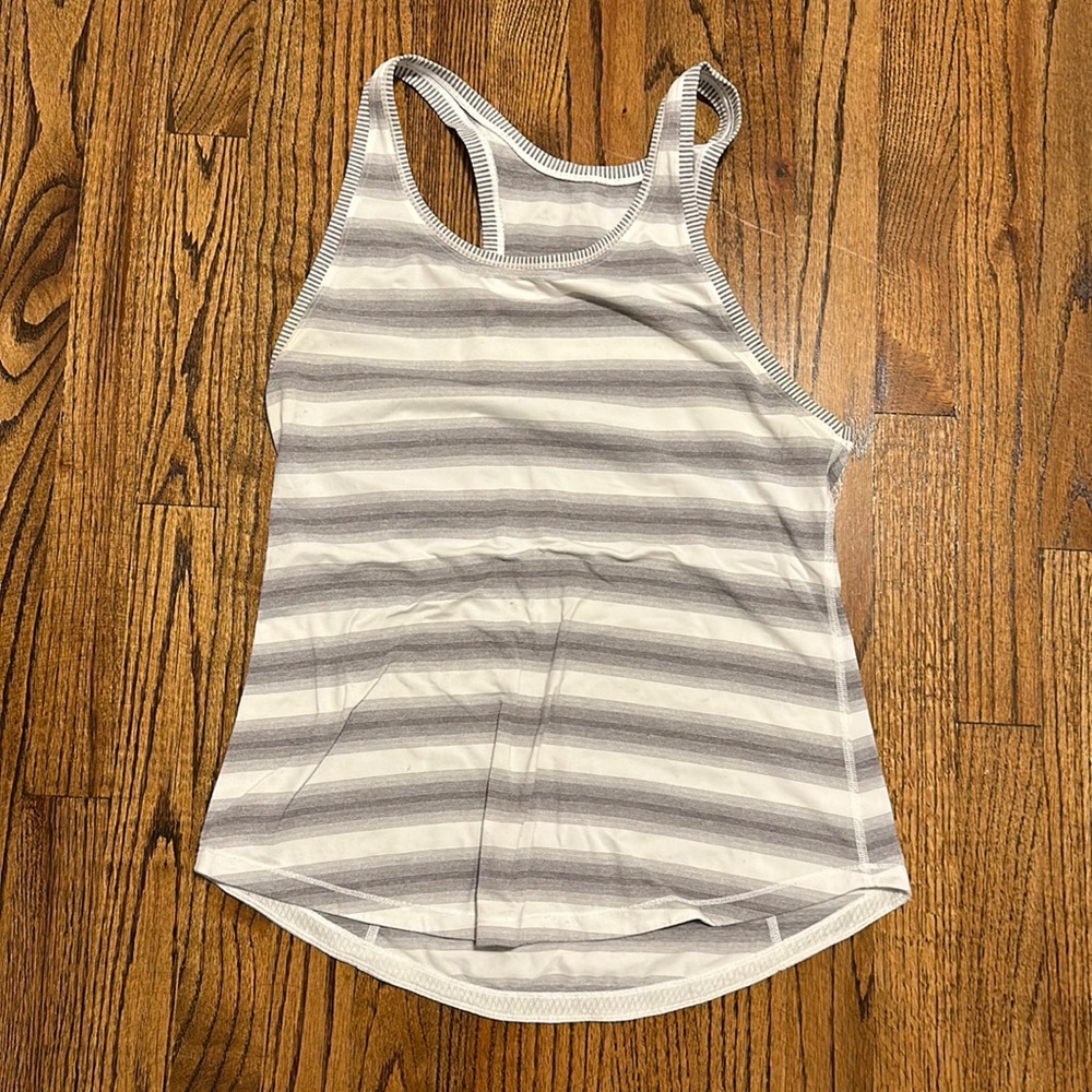 Lululemon tank top cotton grey and white size 6